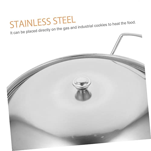 Wok de acero inoxidable con doble asa para cocina miniatura 3