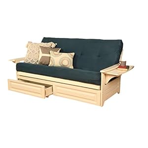 Kodiak furniture phoenix futon with suede fabric mattress in whiteblue  urban country home decor