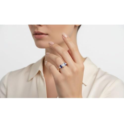 Image of Choose Your Color Heart Shape Accented 14k Yellow Gold Plated Engagement Ring Side Stone Daily Wear Chakra Healing Party Wear Birthstone Engagement Rings : US Size 4 to 12