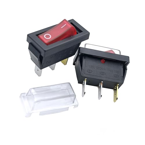 2Pcs Rocker Switch with Lamp, SC791 SC791-6XAW Compatible, 3 Pin