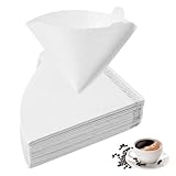 HOTUT Filtro de Café, 100 Piezas Papel de Filtro de Café Desechable, V02 forma de cono para café americano para Filtros Manuales, Cafeteras y Vasos Filtrantes - Blanco