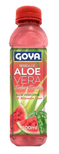 Goya Bebida Aloe Vera Sandia 5x500 ml, Contiene 30% de Aloe Vera Puro para Beber, Ideal para un Estilo de Vida Saludable