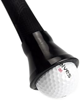 ELVES Golf Ball Pick-up Suction Cup Sticks on Putter,Putter Ball Pick up,Golf Ball Retriever for Putter Grips,Golf Ball Grabber Suction Cup Pick Up Back Saver Put On Putter Grip-Rubber (Black)