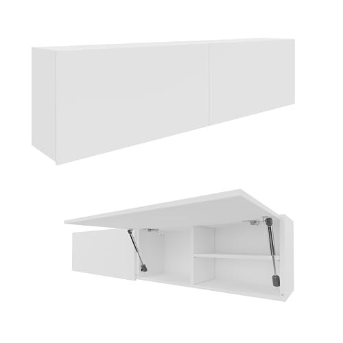 PLATAN ROOM Armoire de salle de bain pliante - 80/120 / 160/200 / 240 cm - Blanc mat - Blanc mat -...