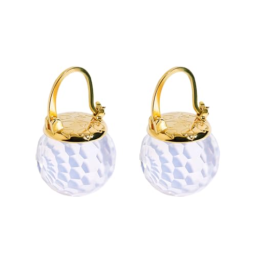 Image of Crystal Earrings for Women, Sparkly Austrian Crystal Disco Ball Earrings, 18K Gold Plated Post Drop Earrings with Colorful Spheres, Hypoallergenic & Lightweight, Ideal Gift for Her