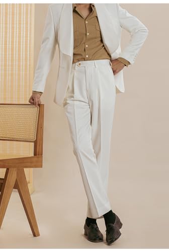 Mens Dress Pants Slim Fit Solid Color Skinny Trousers Classic Business Casual Wedding Suit Pants2