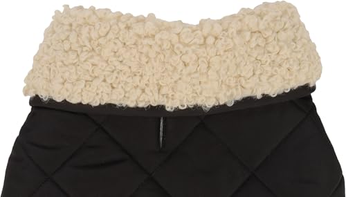 Flamingo Hundemantel – Bonnie – Schwarz – A: 55 cm | B: 40–48 cm | C: 68–74 cm – Premium Line – wasserabweisend, waschbar bei 30 °C, Klettverschluss, Plüschfutter