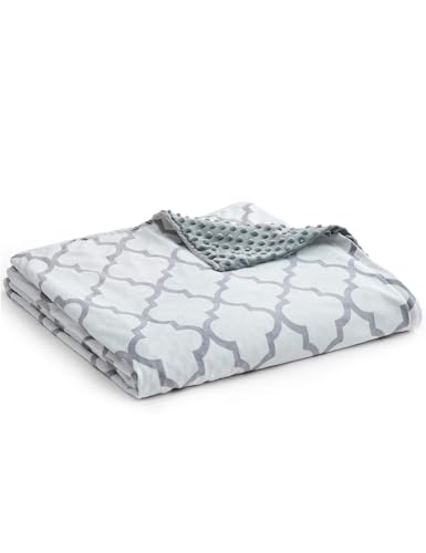 YnM Minky Duvet Cover for Weighted Blankets (Lattice Scroll 36''x48'')