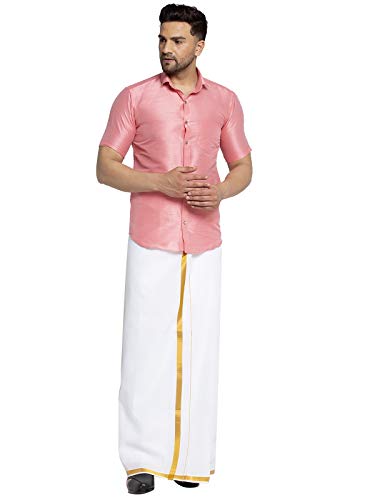 Image of SAIFOO Men's Classic Silk Ethnic Shirt.