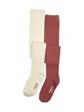 Vertbaudet Öko-Tex® Mädchen Strumpfhose, Zopfmuster, 2 Stück, Burgunderrot, 27-30