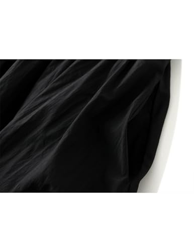 Womens Bubble Long Skirt Elastic Waist A Line Pleated Casual Midi Skirtswith Pocket4