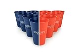 BOOZIE'S 22 Bier Pong Becher Set 16oz/473ml. Extra robust. Aus nachhaltigem Hartplastik Mehrweg Beerpong Cups Spülmaschinenfest, Wiederverwendbar, Made in Germany. Partybecher, Red Cu. (rot/blau)