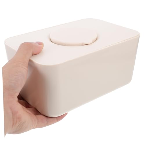 Distributeur de lingettes pour bébé rectangulaire silicone étanche beige - 2