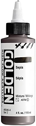 GOLDEN High Flow Acrylics, Sepia, 4 fl. oz. / 118 ml Bottle
