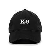 K-9 Baseball Cap Embroidered Cotton Adjustable Dad Hat Black