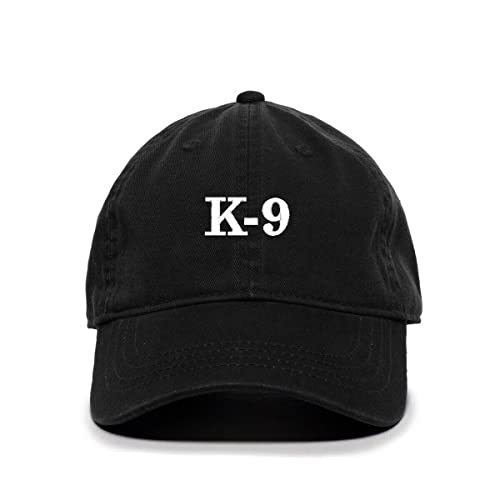 K-9 Baseball Cap Embroidered Cotton Adjustable Dad Hat Black