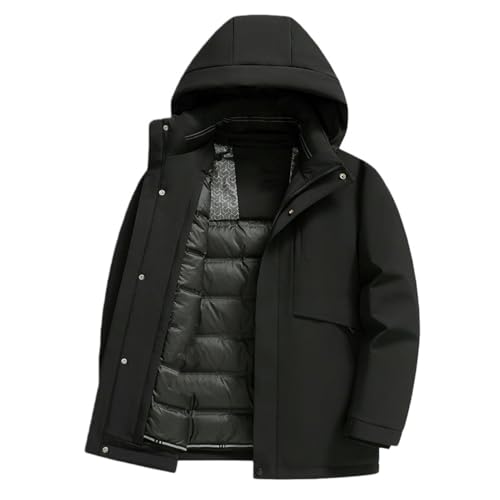 Doudoune chaude homme manteau hiver rembourré parka urbaine veste amovible
