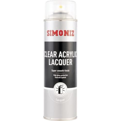 Simoniz Acrylic Clear Lacquer Spray Paint for Wood Metal 500 ml