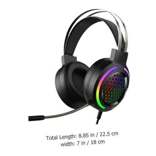 Casque de jeu PC léger avec micro noir et design lumineux - 2