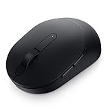 Dell Mobile Wireless Mouse - MS3320W, Wireless - 2.4 GHz, Bluetooth 5.0, Optical LED, Mechanical Scroll, 1600 DPI, 3-Buttons - Black