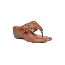BATA Womens Wedges Heeled Flip Flops, Stylish Medium Heels Sandals, Comfortable Open Toe Slip On with Toe Separator, Cushioned Footbed for Casual Work, Festive & Evening Wear