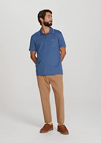 Camisa Polo Básica Masculina Em Malha De Algodão Com Bordado