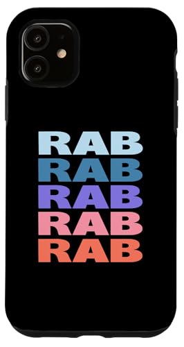 Funny Modern Repeated Text Design Rab �X�}�z�P�[�X iPhone 11 �p