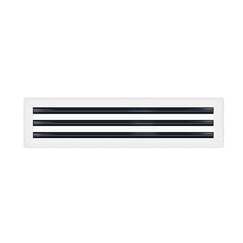 BUILDMART - 48" MUD-in Linear Slot Diffuser - 3 Slot - Air Vent Cover - Drywall MUD in White Air Vent - MUD Linear Slot Diffuser - Register Grille for Ceiling and Walls - Texas Buildmart