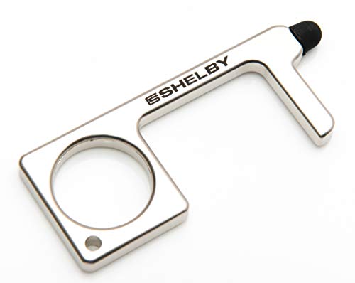 Shelby Smart Clean Key No Touch Door Opener Tool Handheld Antimicrobial Copper Alloy Keychain Tool, Non-Contact Key Door Opener & Closer Contactless Safety Door Opener EDC Key Tool, Keep Hands Clean