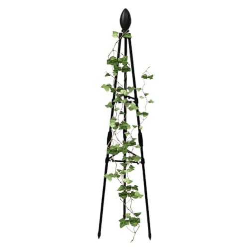 MLqkpwy メタルガーデン オベリスク クライミングプラントトレリス 80/120/160 cm アウトドア ガーデン ラタン トレリス スチール 植物/花用 クレマチス 植物 バルコニー クライミングブラケット