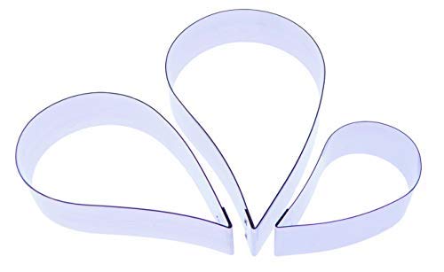 Valley Cutter Company Hibiscus Petal Sugarcraft Cutter - Set of 3 Teardrop Stainless Steel, Silver