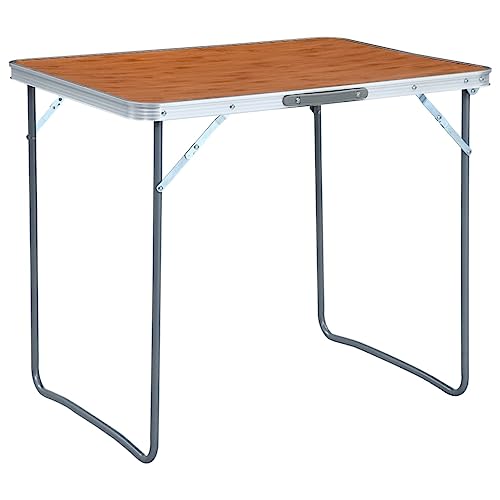 LLEZKBR Sporting Goods-Outdoor Recreation-Camping & Senderismo Campamento Mesa Plegable con Marco de Metal 80x60 cm