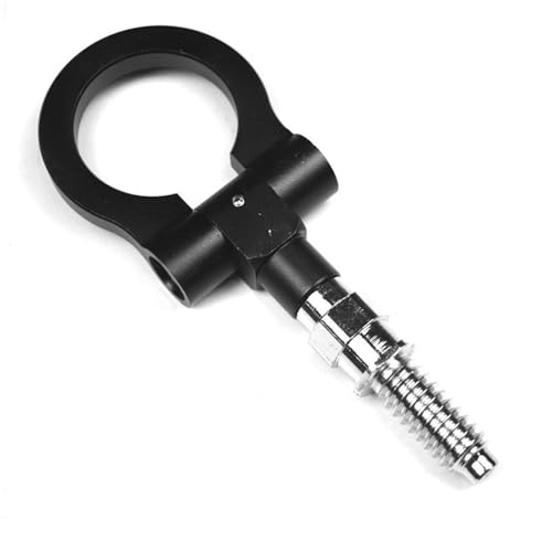 SWQS 1PC Car Front Bumper Tow Hook, Aluminum Waterproof Vehicle Tow Pull Ring, Universal Foldable Screw-in Racing Towing Car Accessories for Truck, SUV and Cars Repairï¼ˆBlackï¼‰