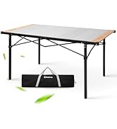 KingCamp Camping Table Folding Portable Table Aluminum Roll Up Lightweight Foldable Large Camp Ta...