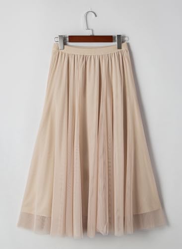 image for Happy Sailed Tulle Skirts for Women High Waisted Mesh Layered A-Line F