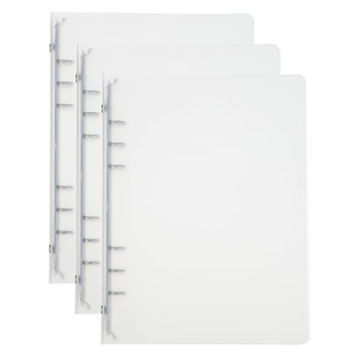 Classeur A5 6 anneaux PATIKIL lot de 3 protège-cahiers transparents