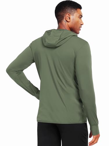 Image of NELEUS Men's Workout Fishing Shirts UPF 50+ Light Jacket Full Zip Sun Protection Long Sleeve Hoodie for Men Hiking