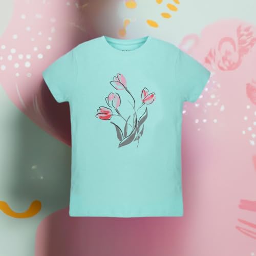 My Bow Girls 3Pack T-Shirts, Green, Coral, Turquoise (US, Age, 4 Years, 14 Years, Cotton)3