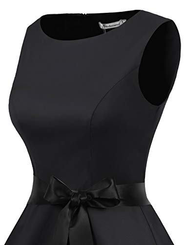 Gardenwed Womens Sleeveless Vintage Cocktail 1950s Retro Rockabilly Audrey Hepburn Tea Party Swing Dress4