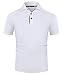 Produktbild Kuson Herren Poloshirt Kurzarm Patchwork Sommer T-Shirt Men's Polo Shirt Baumwolle Weiß L