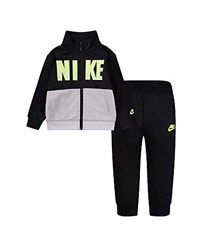Nike Boy`s Core Tracksuit Jacket & Pants 2 Piece Set (Black(66H203-023)/Grey, 18 Months)