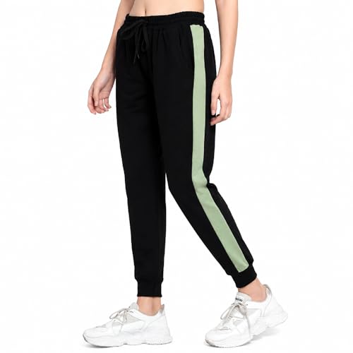 Image of BLUE STAR SHARK Women's Cotton Loopknit Track Pants | Comfortable Lounge Pants for Summer | Casual Pyjamas, Nightwear, Gym, Yoga, Sports, Running | Relaxed Fit Everyday Comfort