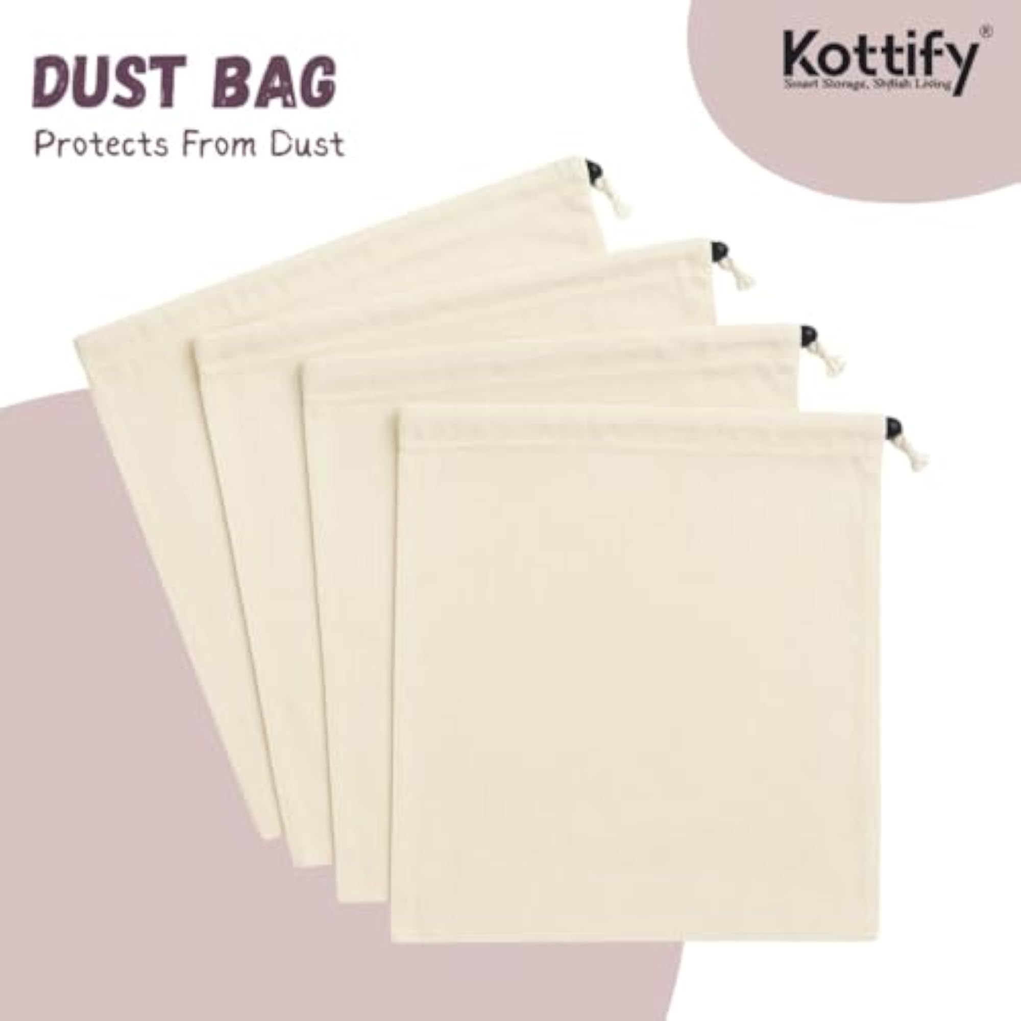 Foldable Cotton Dust Bags for Handbags Organizer