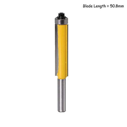 WSOOX, Punta da fresa per rifilare con cuscinetto, con gambo di 8 mm, strumento di taglio per la lavorazione del legno, lama per fresa dritta extra lunga