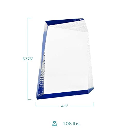 Baudville Engraved Trophy - Small Acrylic Glacier Trophy With Blue And Water Droplet Design - Personalized Engraving Up To Three Lines And Pre-Written Verse Selection #TOP3