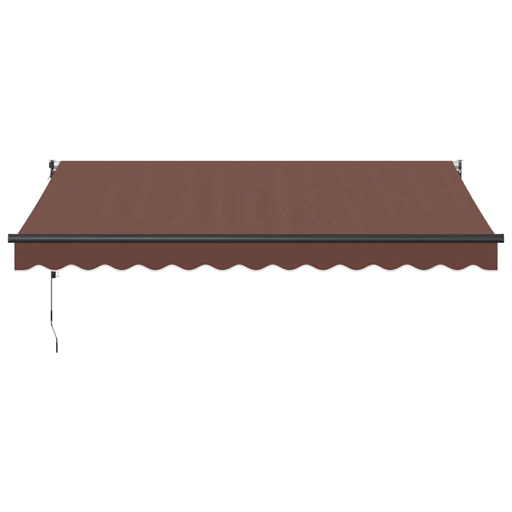 Brokky Toldo Motorizado 3.5 x 2.5 m Toldo Articulado Eléctrico con Mando a Distancia para Terraza, Jardín-Marrón-3.5 x 2.5 m-Marco Antracita