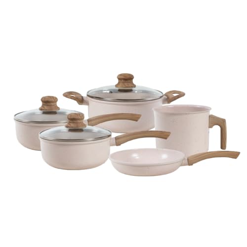Jogo de Panelas de Alumínio Revestimento Cerâmico com Antiaderente Ecoglide Tuut Vanilla 5... Jogo de Panelas de Alumínio Revestimento Cerâmico com Antiaderente Ecoglide Tuut Vanilla 5...