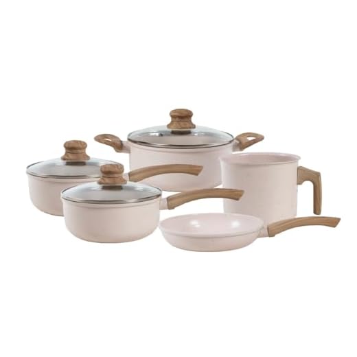 Jogo de Panelas de Alumínio Revestimento Cerâmico com Antiaderente Ecoglide Tuut Vanilla 5 peças