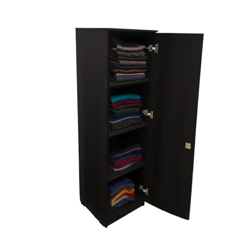 Image of Amazon Brand - Solimo Optima Engineered Wood 5ft 1 Door Wardrobe for Clothes | Storage Organizer | Storage Cabinet | Multipurpose Almirah for Bedroom - Wenge, 5ft