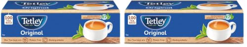Image of Tetley|Original|Rich Taste of Assam Tea |100 Tea Bags|1.7g Each (Pack of 2, 3.4 gram, Original)